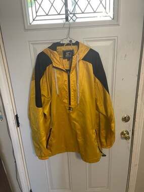Vintage Starter Yellow Black Nylon 1/2 Zip Pullover Anorak Jacket Men's XL